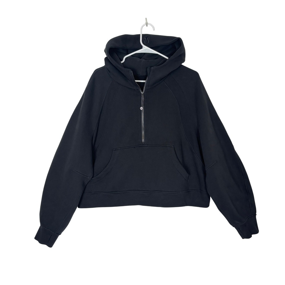 Lululemon Scuba Oversized Half Zip Hoodie Womens XL Black Athleisure Pullover